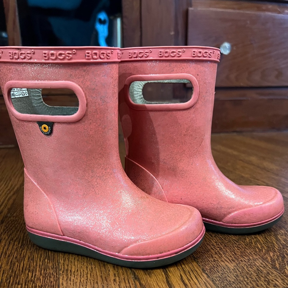 BOGS Kids Sparkle Pink Rain Boots - Picture 3 of 4